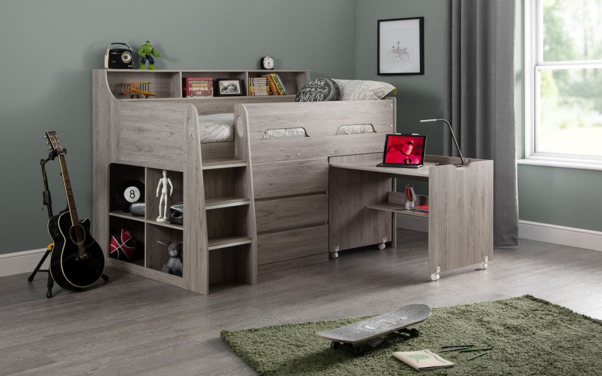 Julian Bowen Mid Sleeper Bed Jupiter Midsleeper Grey Oak Bed Kings