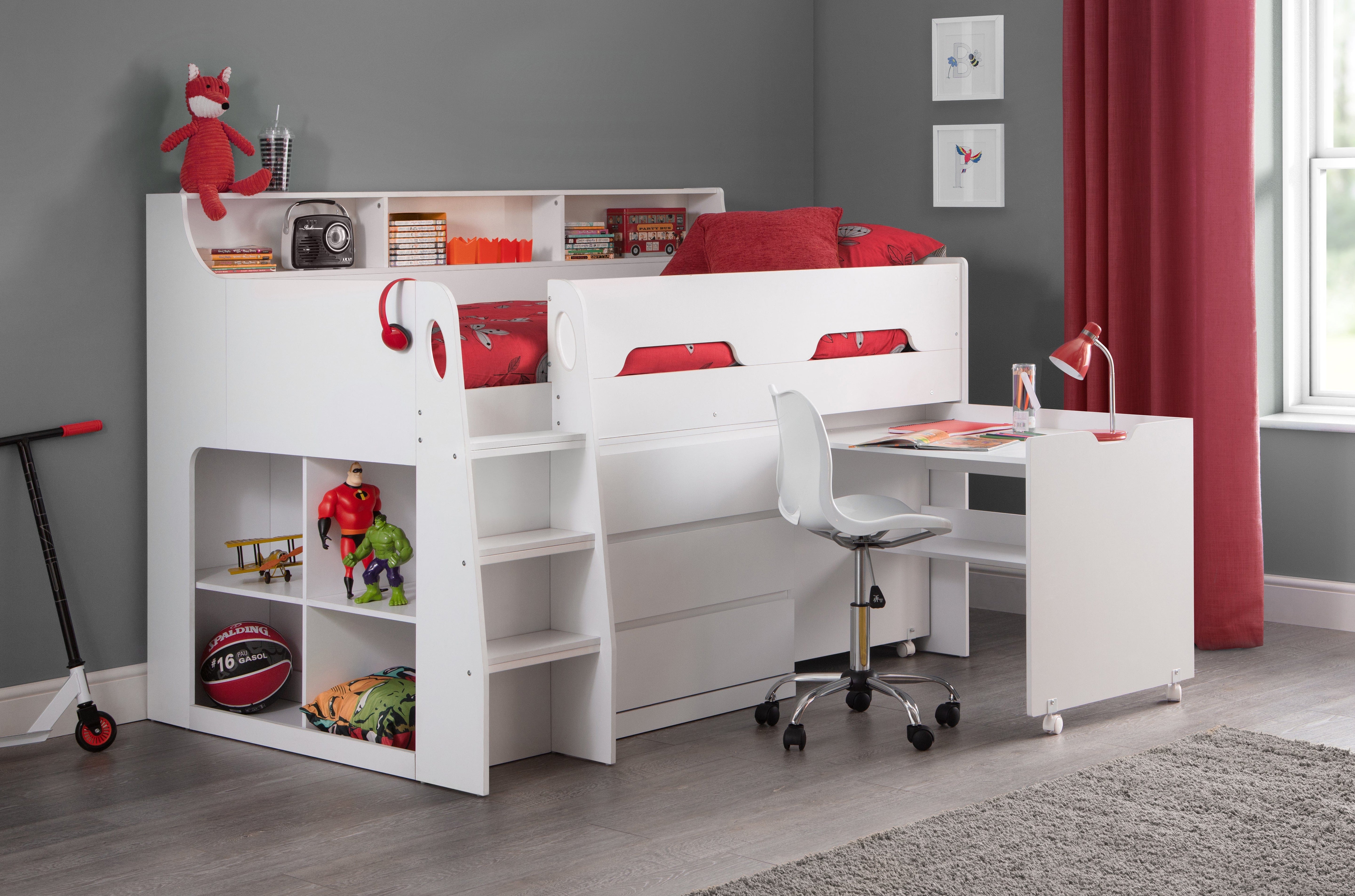 Julian Bowen Mid Sleeper Bed Jupiter Midsleeper White Bed Kings