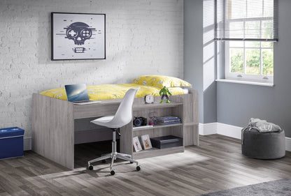 Julian Bowen Mid Sleeper Bed Single 90cm 3ft Neptune Midsleeper Grey Oak Bed Kings