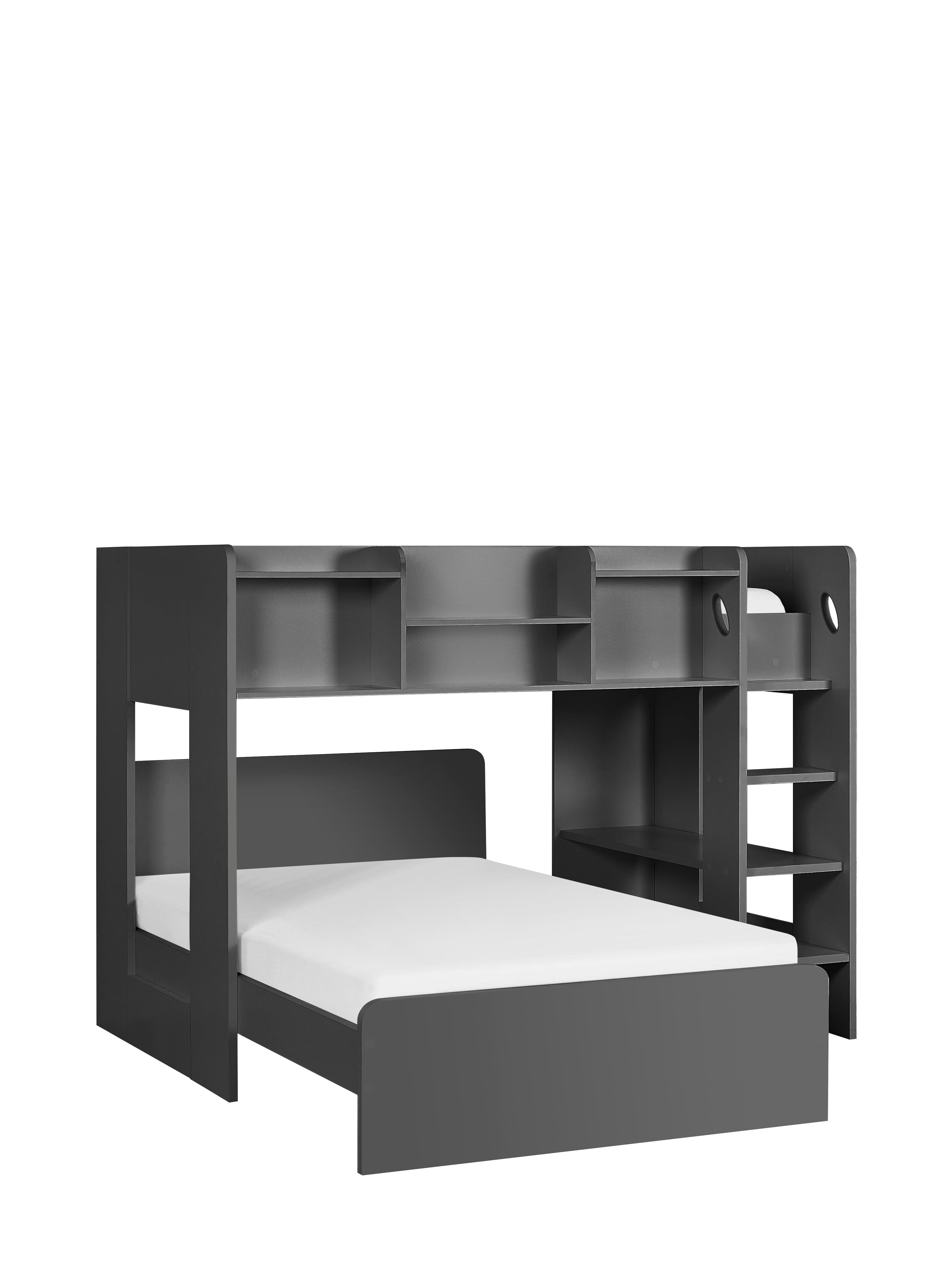 Julian Bowen Mid Sleeper Bed Single 90cm 3ft Owen Bunk Bed - Anthracite Bed Kings