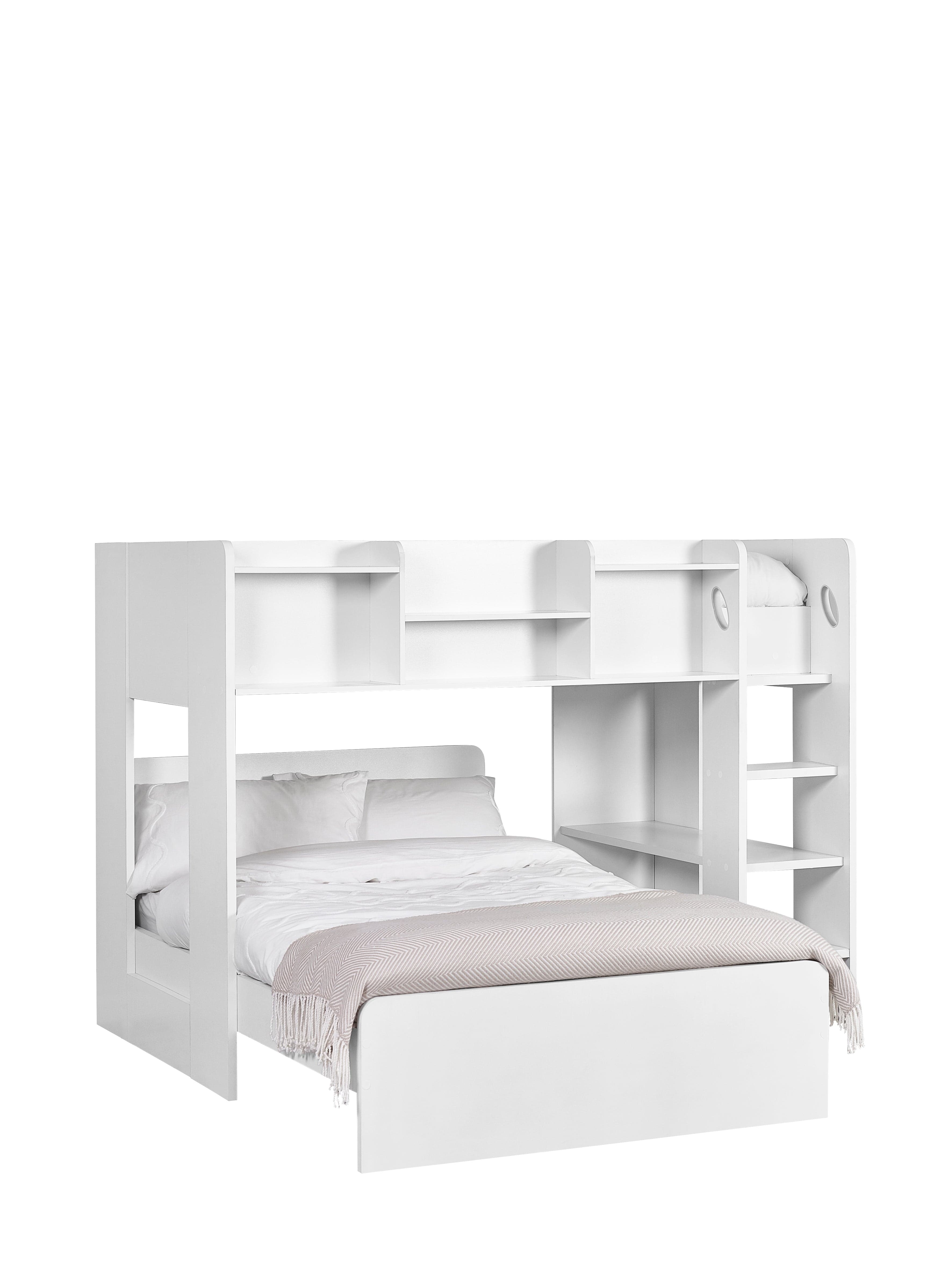 Julian Bowen Mid Sleeper Bed Single 90cm 3ft Owen Bunk Bed - White Bed Kings