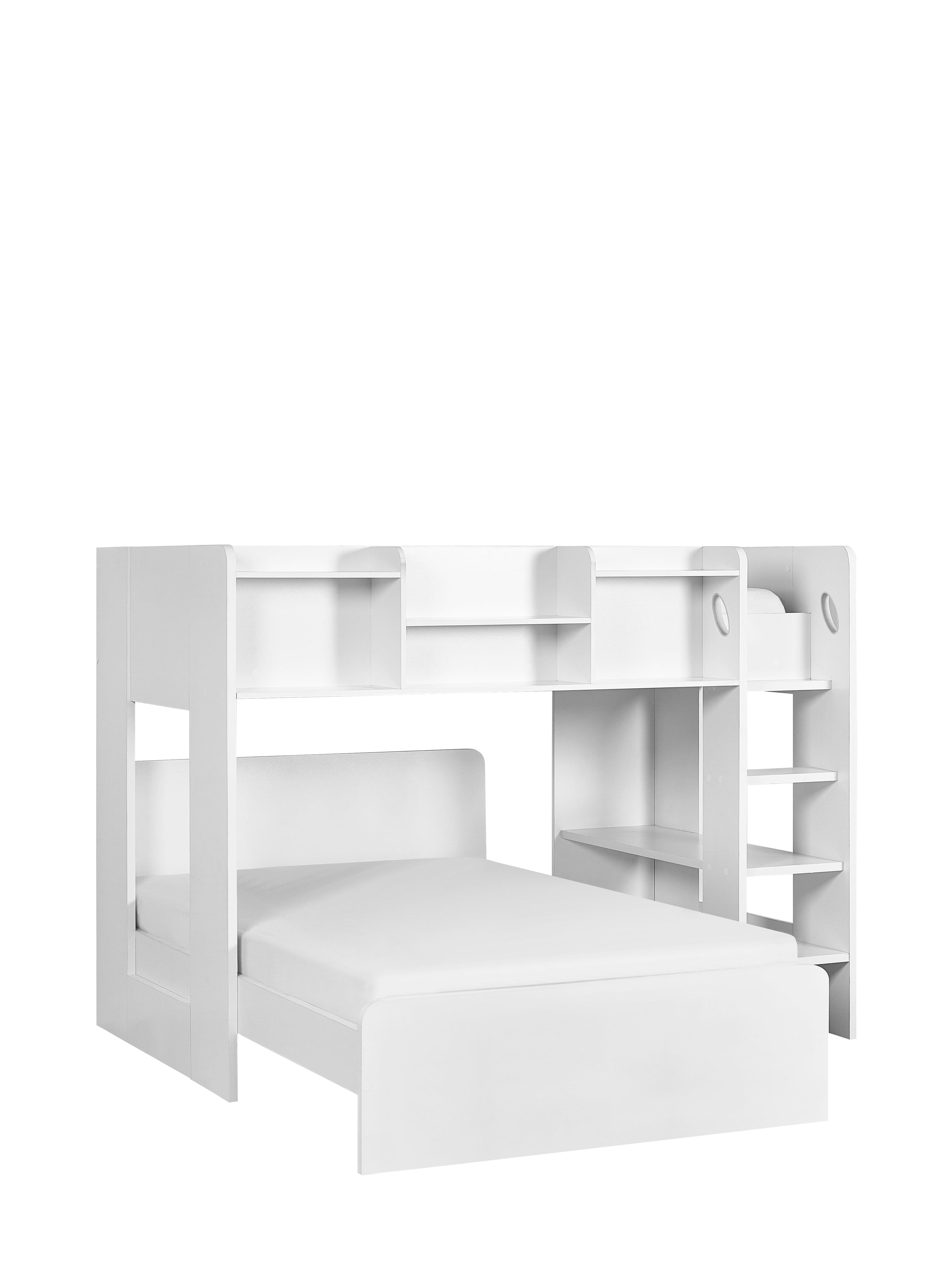 Julian Bowen Mid Sleeper Bed Single 90cm 3ft Owen Bunk Bed - White Bed Kings