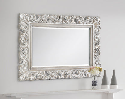 Julian Bowen Mirror Baroque Distressed Wall Mirror Bed Kings
