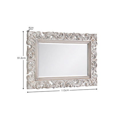Julian Bowen Mirror Baroque Distressed Wall Mirror Bed Kings
