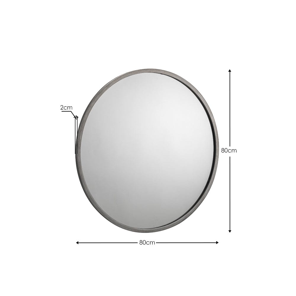 Julian Bowen Mirror Octave Round Pewter Wall Mirror Bed Kings