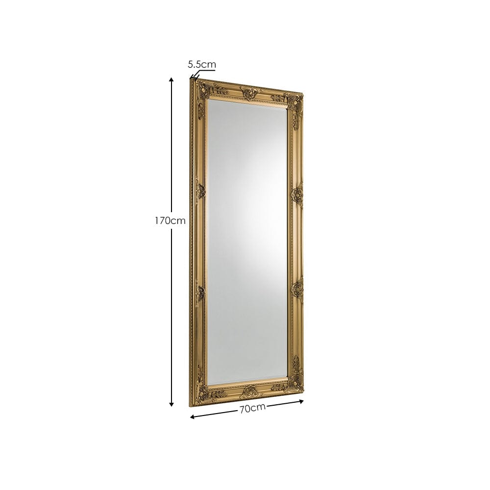 Julian Bowen Mirror Palais Gold Lean-To Dress Mirror Bed Kings