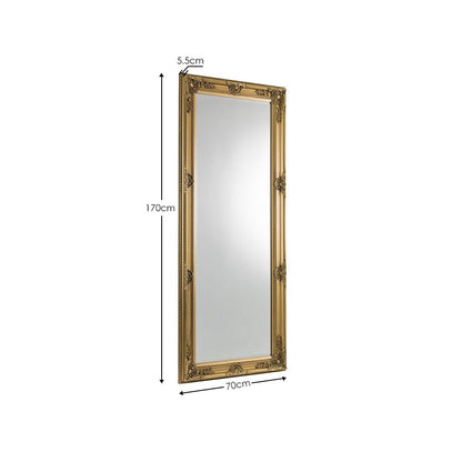 Julian Bowen Mirror Palais Gold Lean-To Dress Mirror Bed Kings