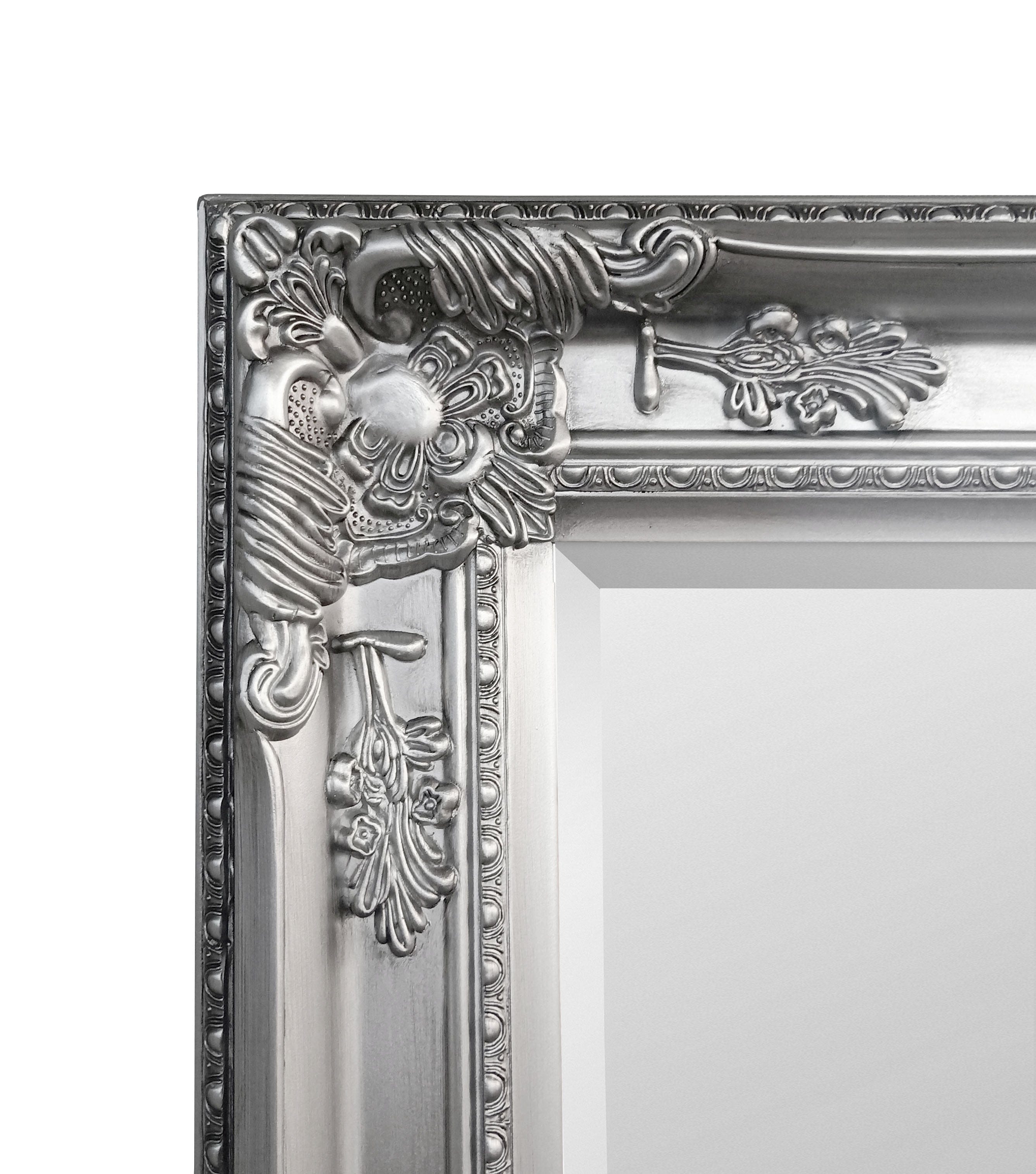 Julian Bowen Mirror Palais Pewter Lean-To Dress Mirror Bed Kings