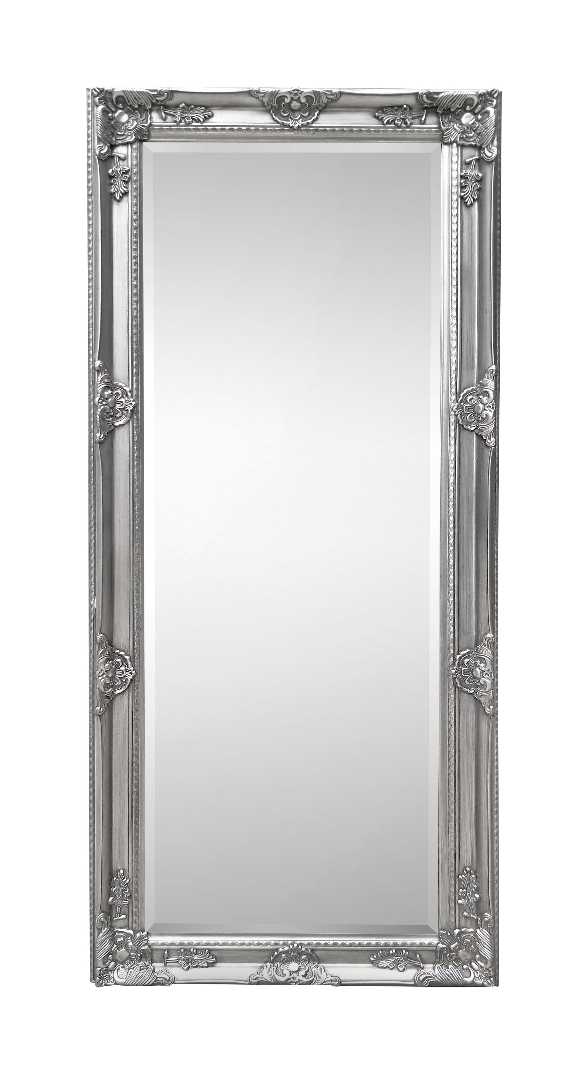 Julian Bowen Mirror Palais Pewter Lean-To Dress Mirror Bed Kings