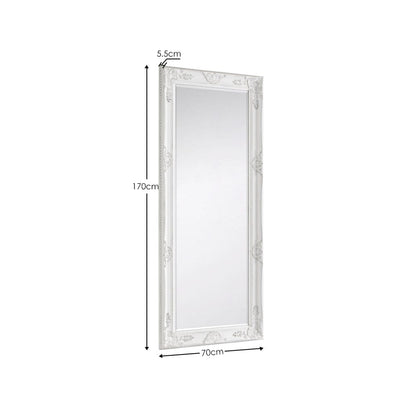 Julian Bowen Mirror Palais White Lean-To Dress Mirror Bed Kings