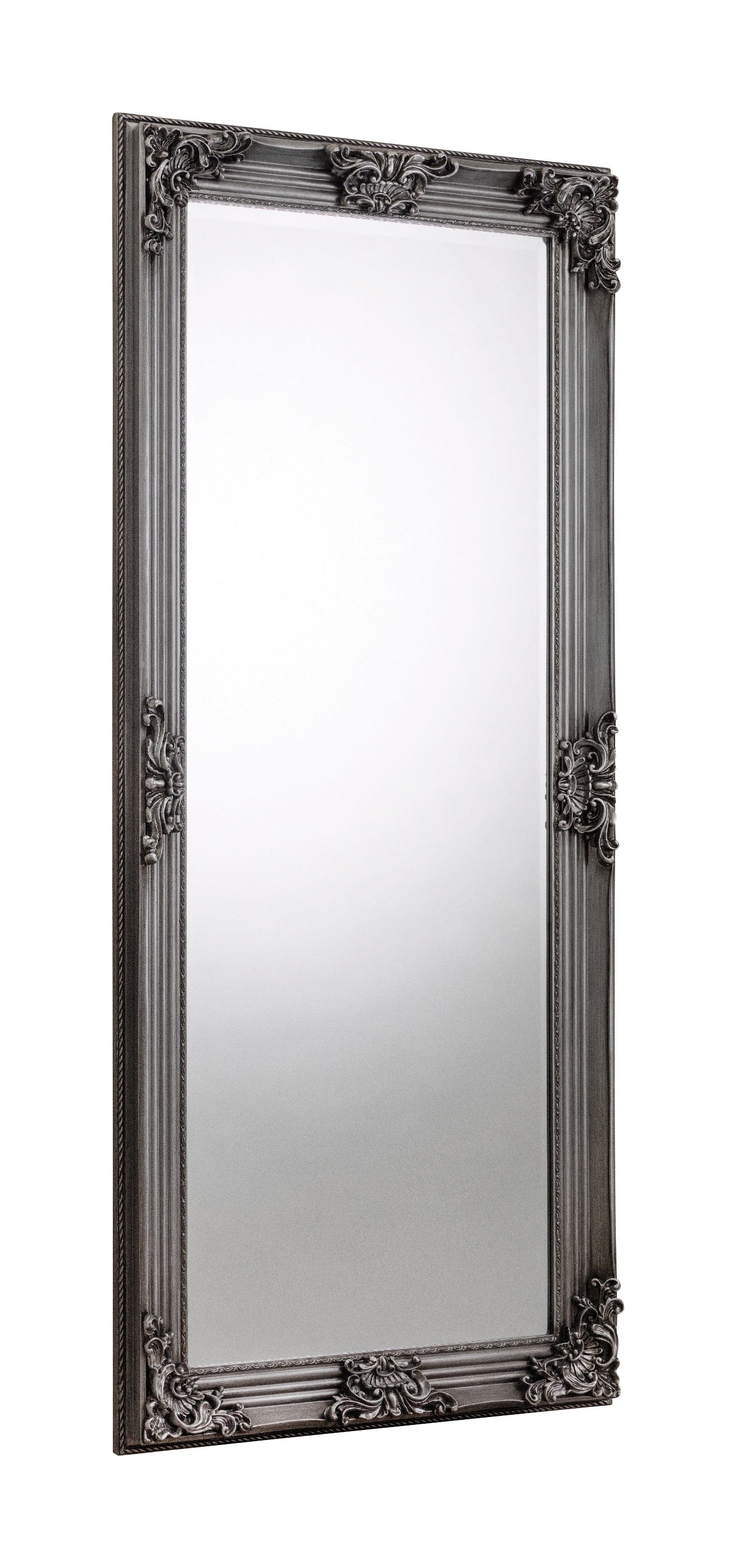 Julian Bowen Mirror Rococo Pewter Lean-To Dress Mirror Bed Kings