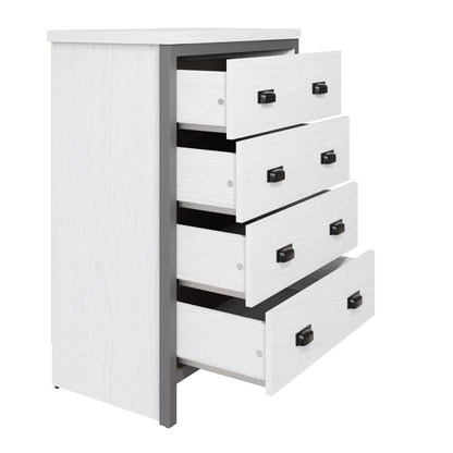 Boston 4 Drawer Chest White