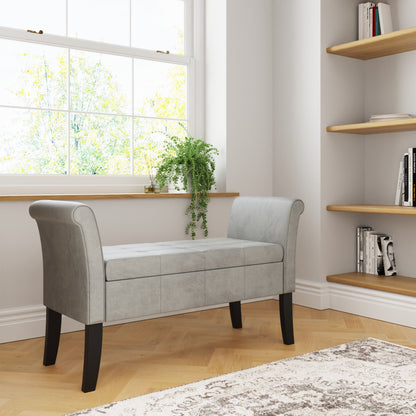 Balmoral Window Seat Grey Chenille