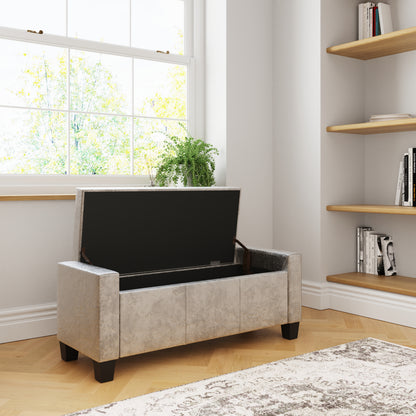 Verona Ottoman Bench Oyster Crushed Velvet