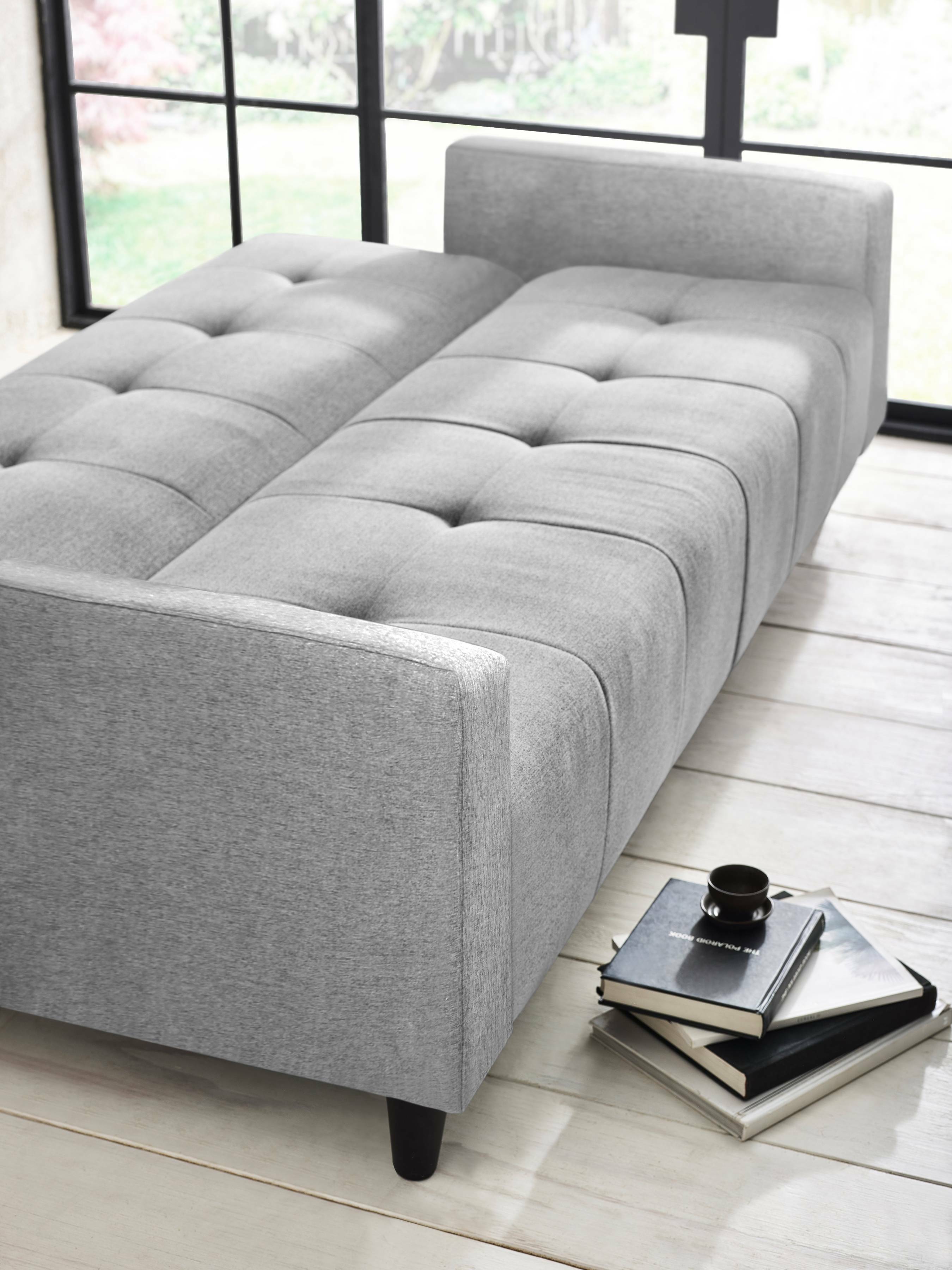 Alfie 3 Seater Grey Linen Storage Sofabed