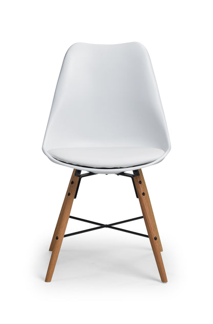 Kari Dining Chairs - White Seat & Oak Legs (Set of 2)