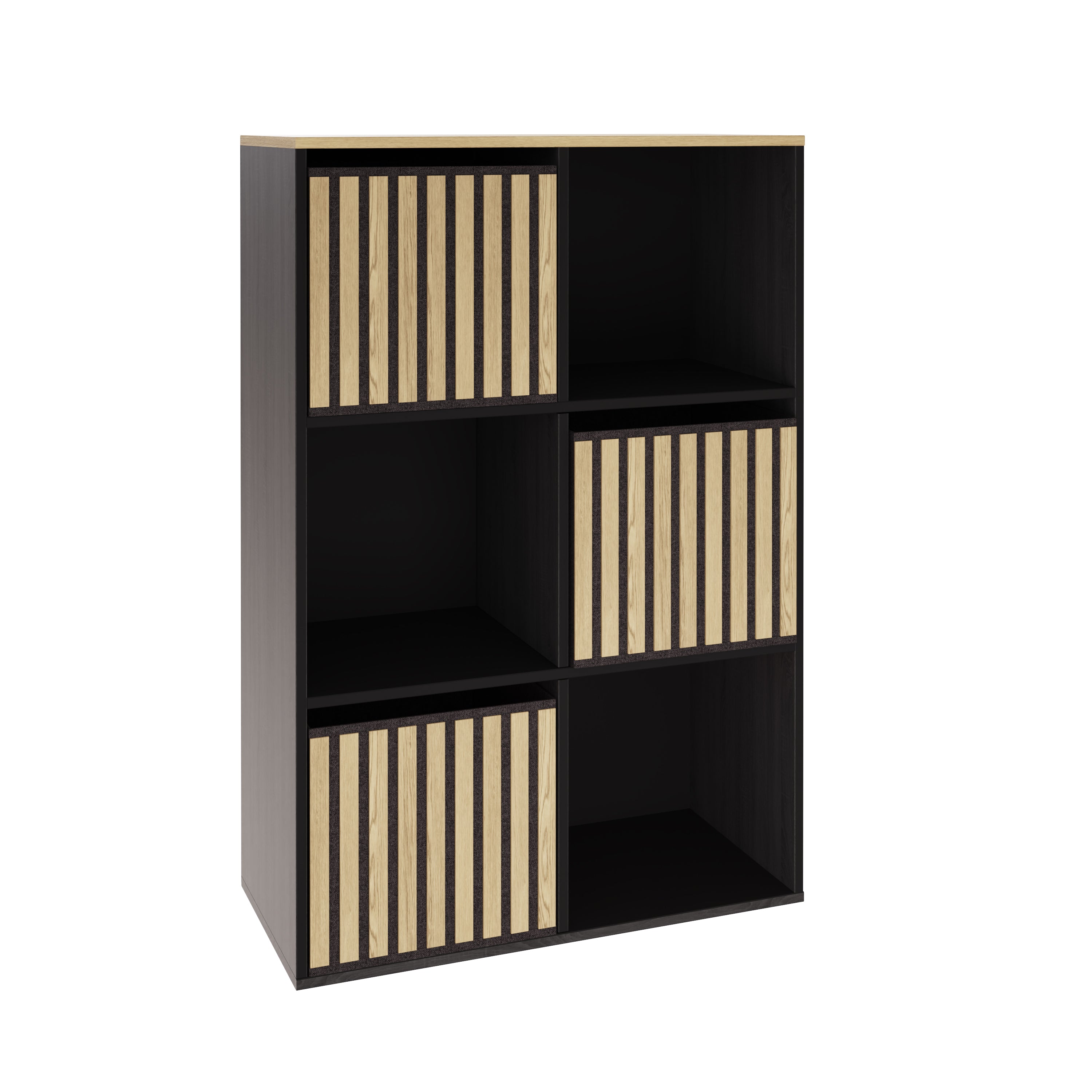 Kube 2X3 Storage Kube Black/Medium Oak