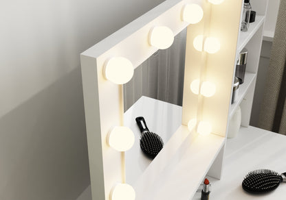 Eva Dressing Table With Stool White