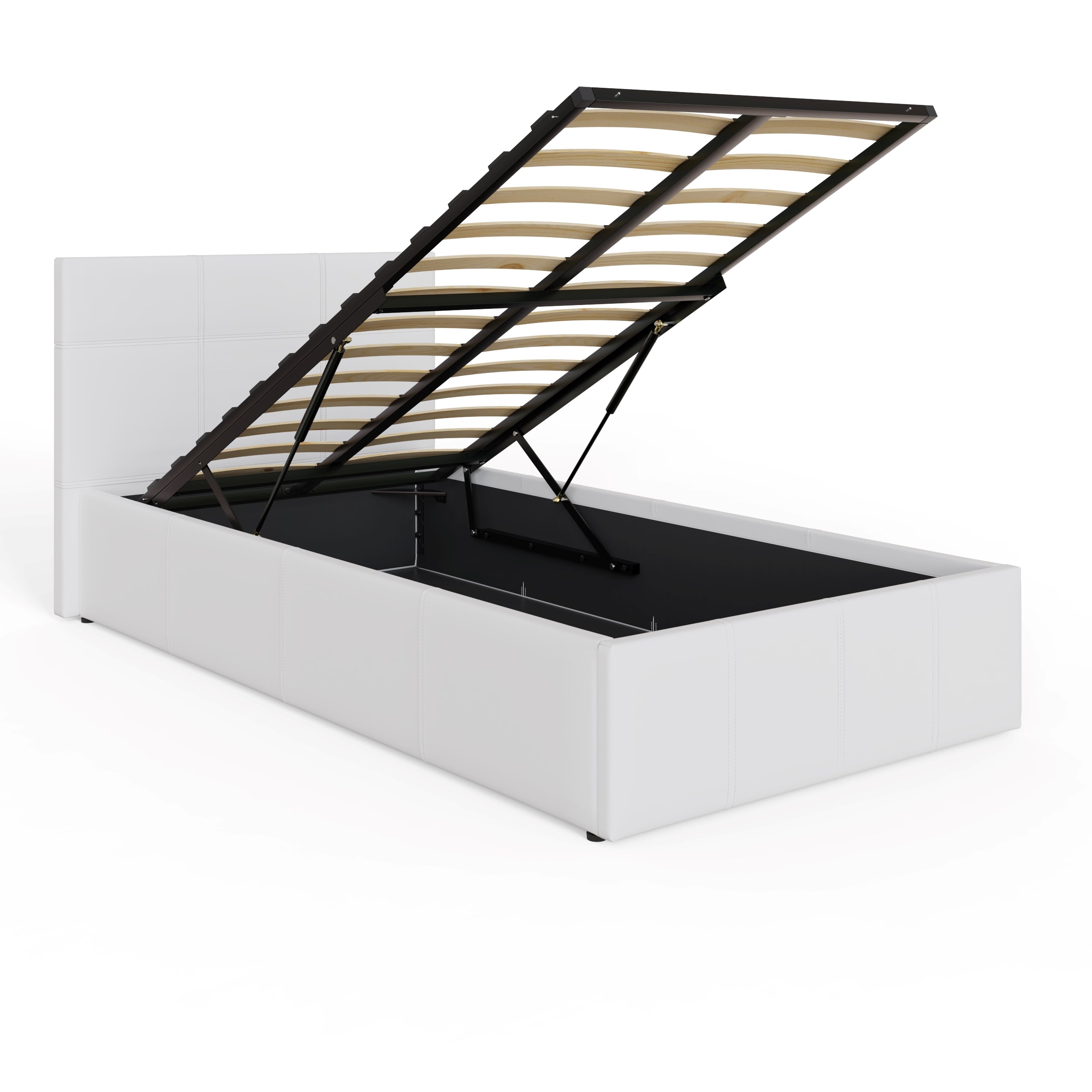 End Lift Ottoman Bed White