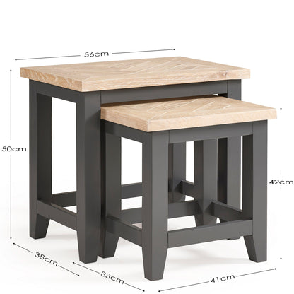 Julian Bowen Nest Of Tables Bordeaux Nest Of Tables Dark Grey Bed Kings