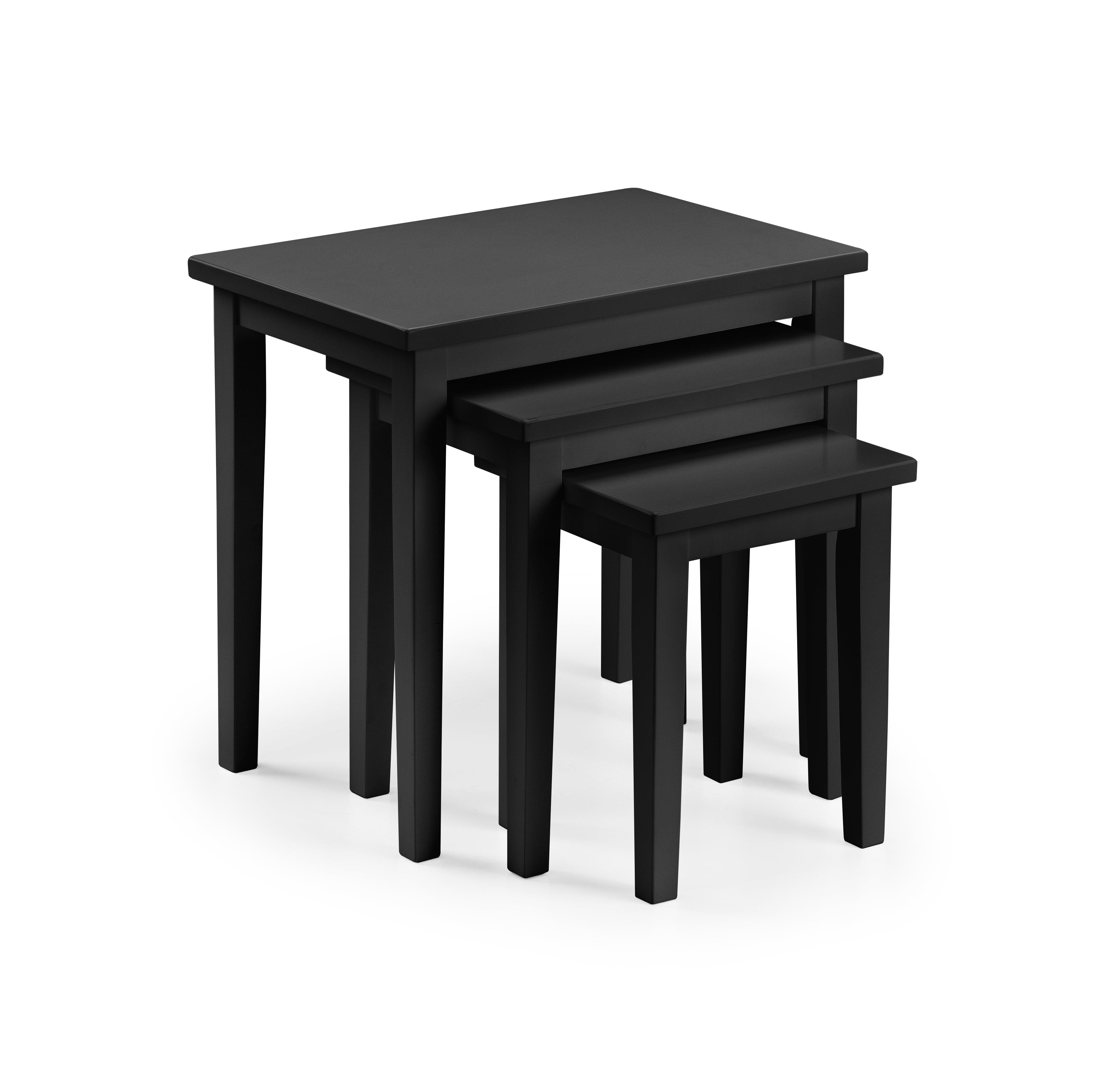 Julian Bowen Nest Of Tables Cleo Nest Of Tables - Black Finish Bed Kings