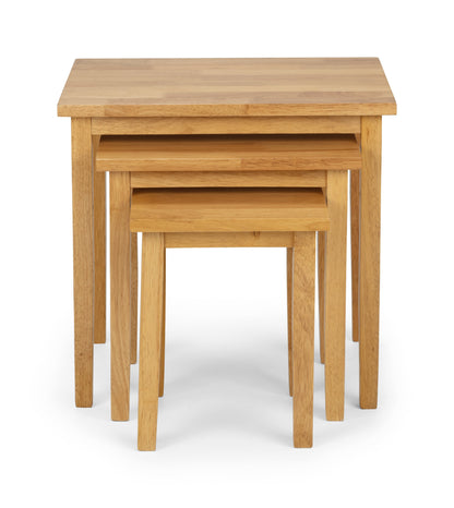Julian Bowen Nest Of Tables Cleo Nest Of Tables - Natural Oak Finish Bed Kings