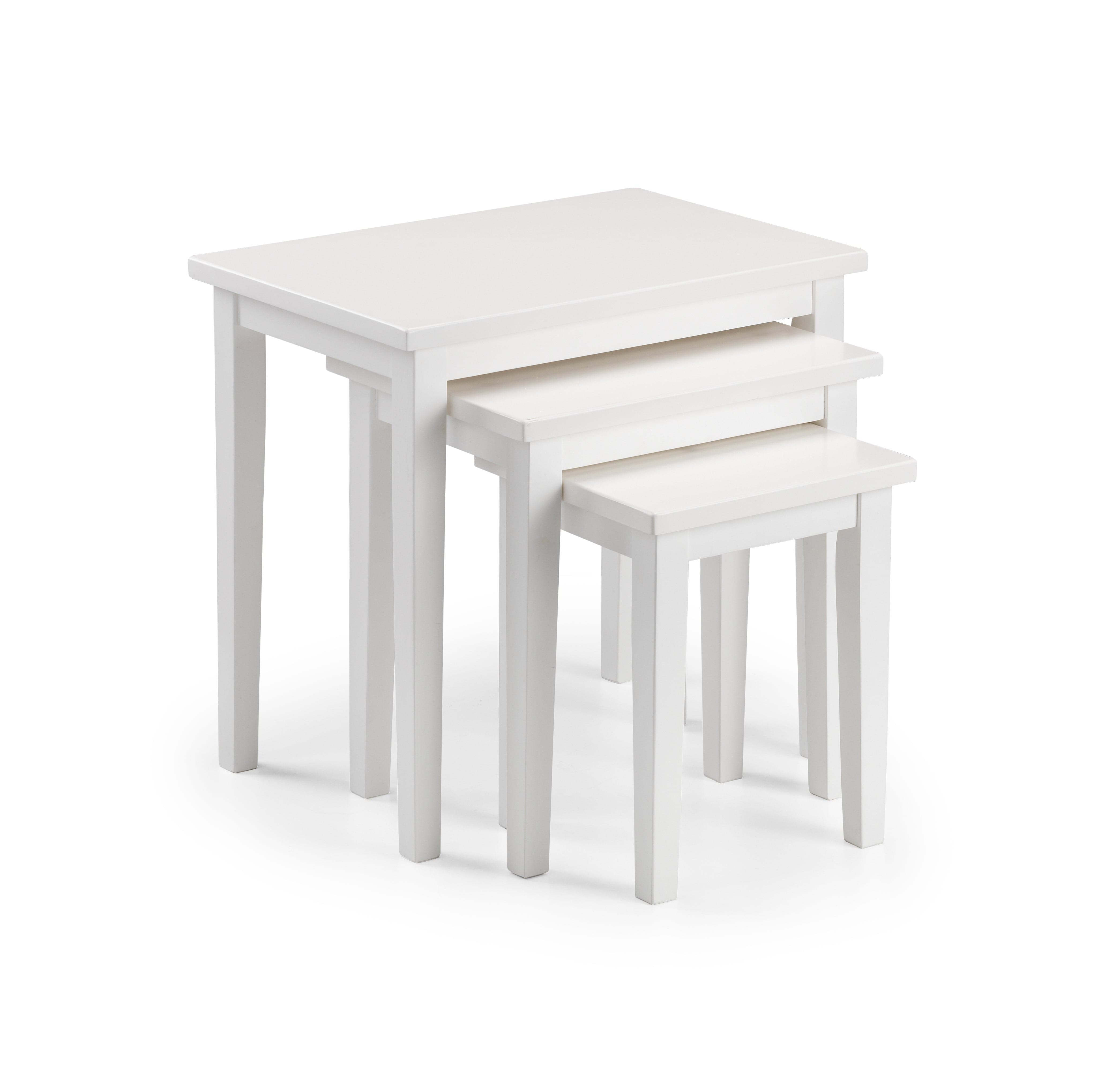 Julian Bowen Nest Of Tables Cleo Nest Of Tables - Pure White Finish Bed Kings