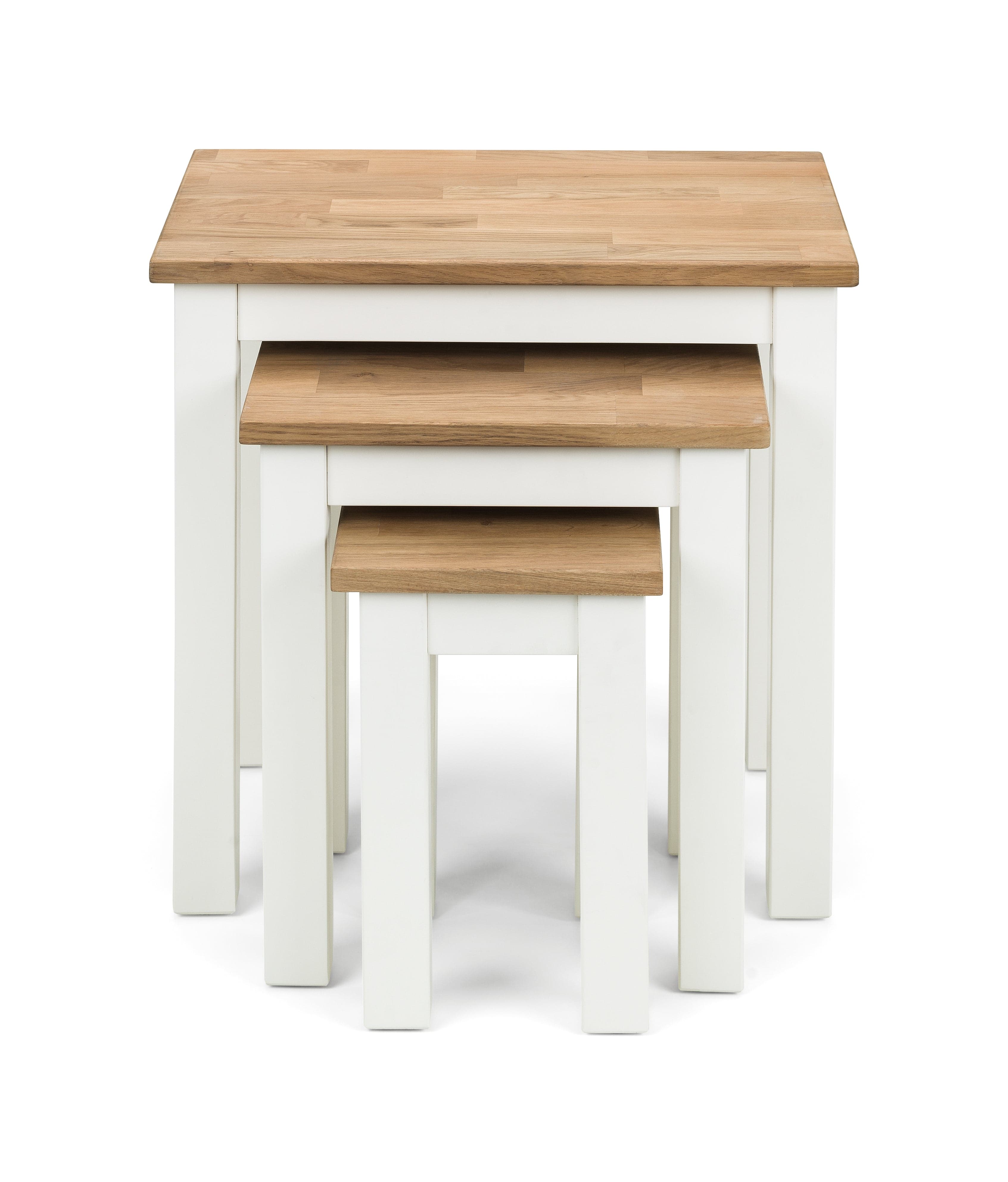 Julian Bowen Nest Of Tables Coxmoor Nest Of 3 Tables - Ivory & Oak Bed Kings
