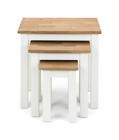 Julian Bowen Nest Of Tables Coxmoor Nest Of 3 Tables - Ivory & Oak Bed Kings
