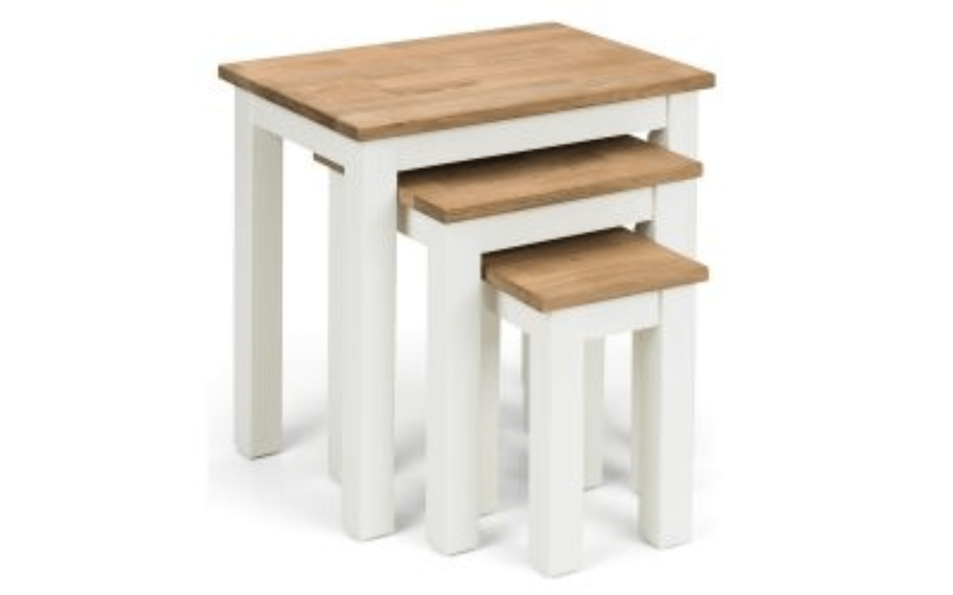 Julian Bowen Nest Of Tables Coxmoor Nest Of 3 Tables - Ivory & Oak Bed Kings