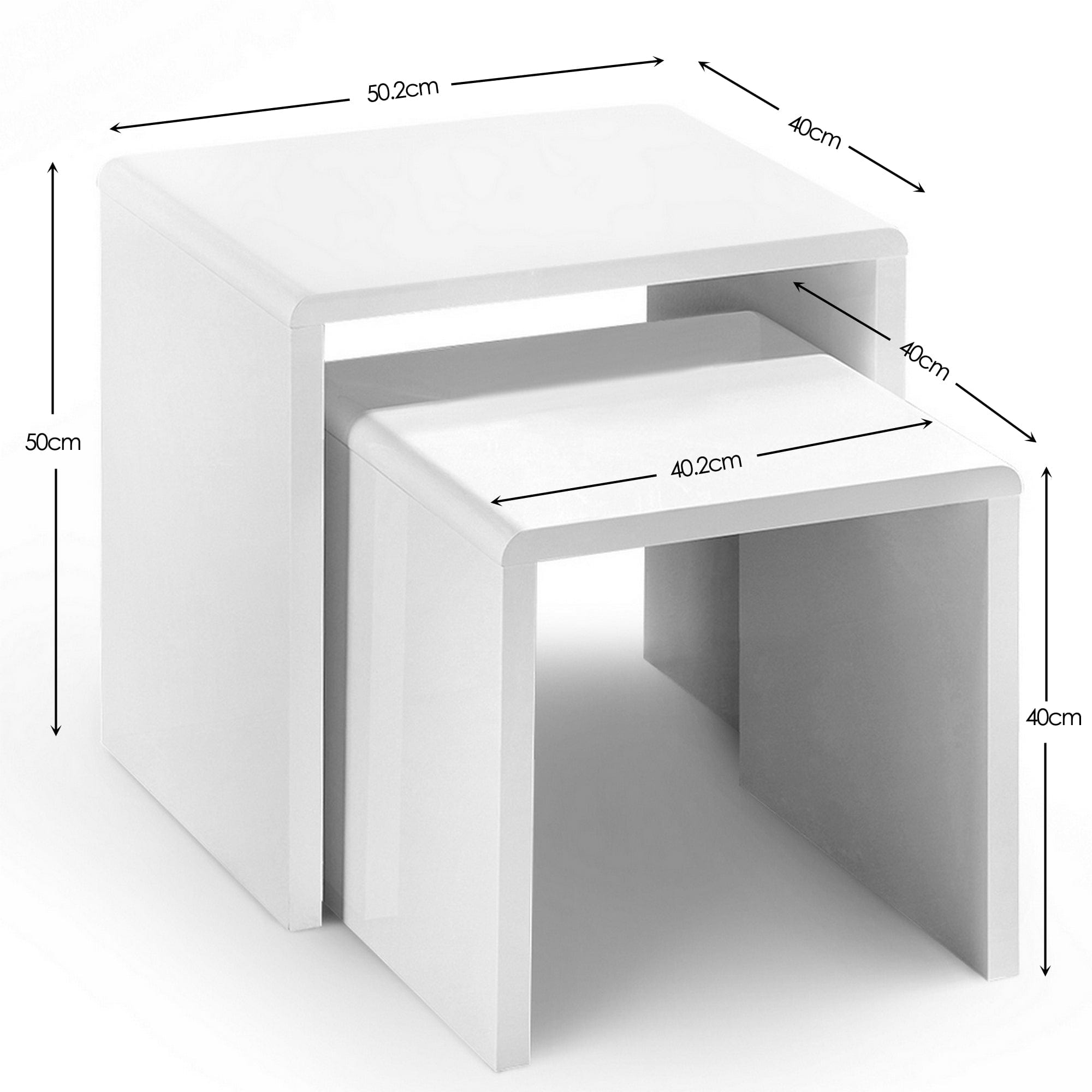 Julian Bowen Nest Of Tables Manhattan High Gloss White Nest Of 2 Tables Bed Kings