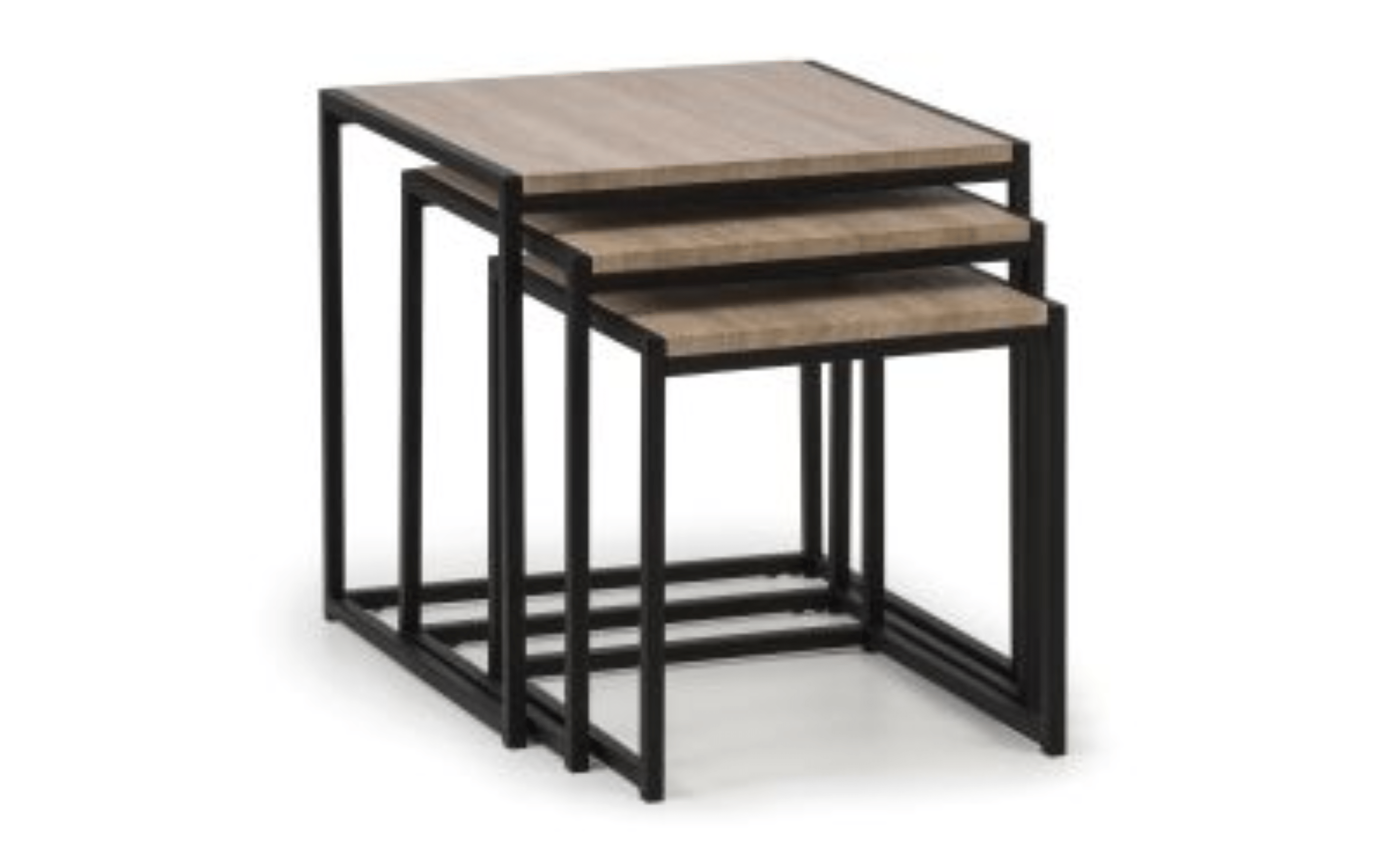 Julian Bowen Nest Of Tables Tribeca Nest Of 3 Tables - Sonoma Oak Bed Kings