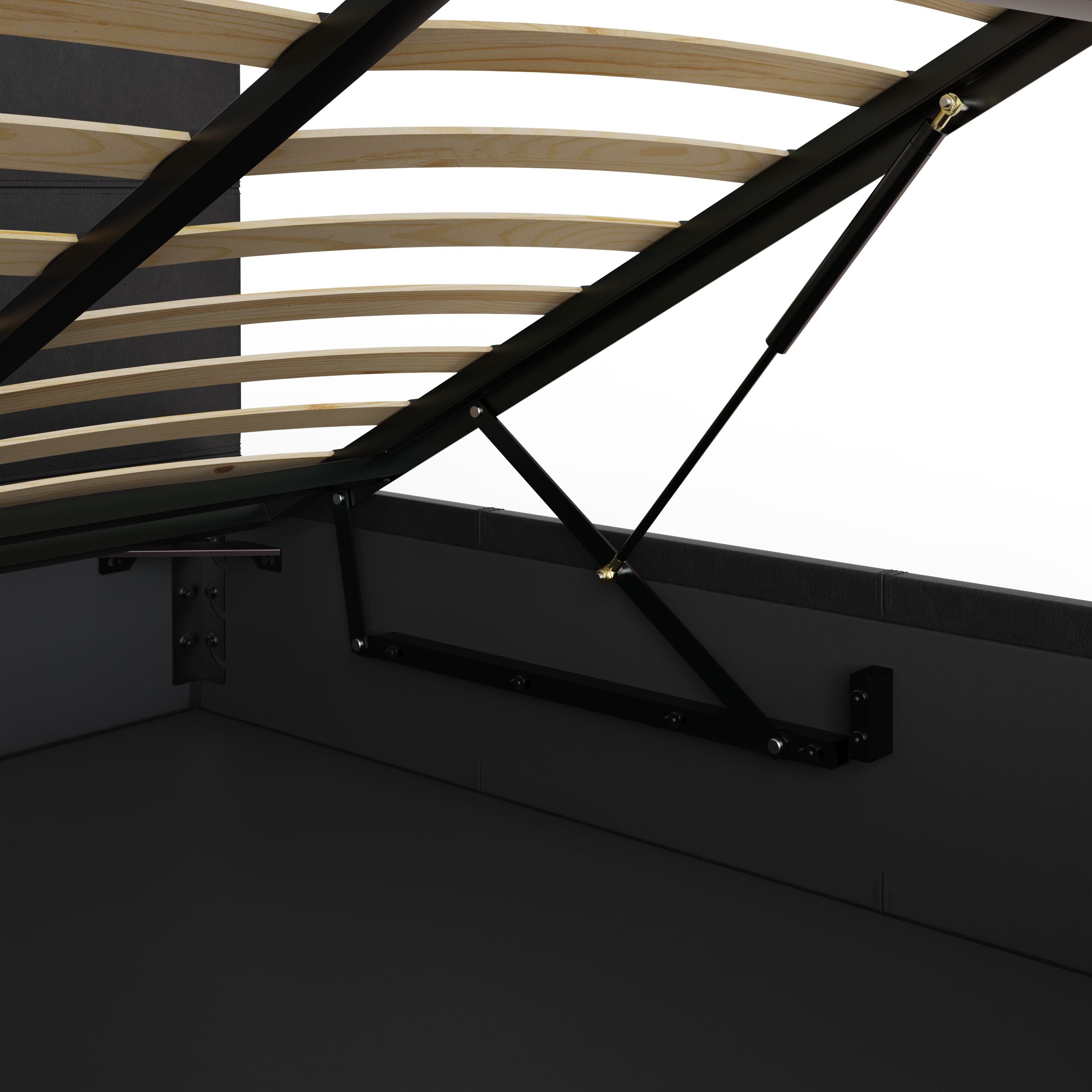 End Lift Ottoman Bed Black