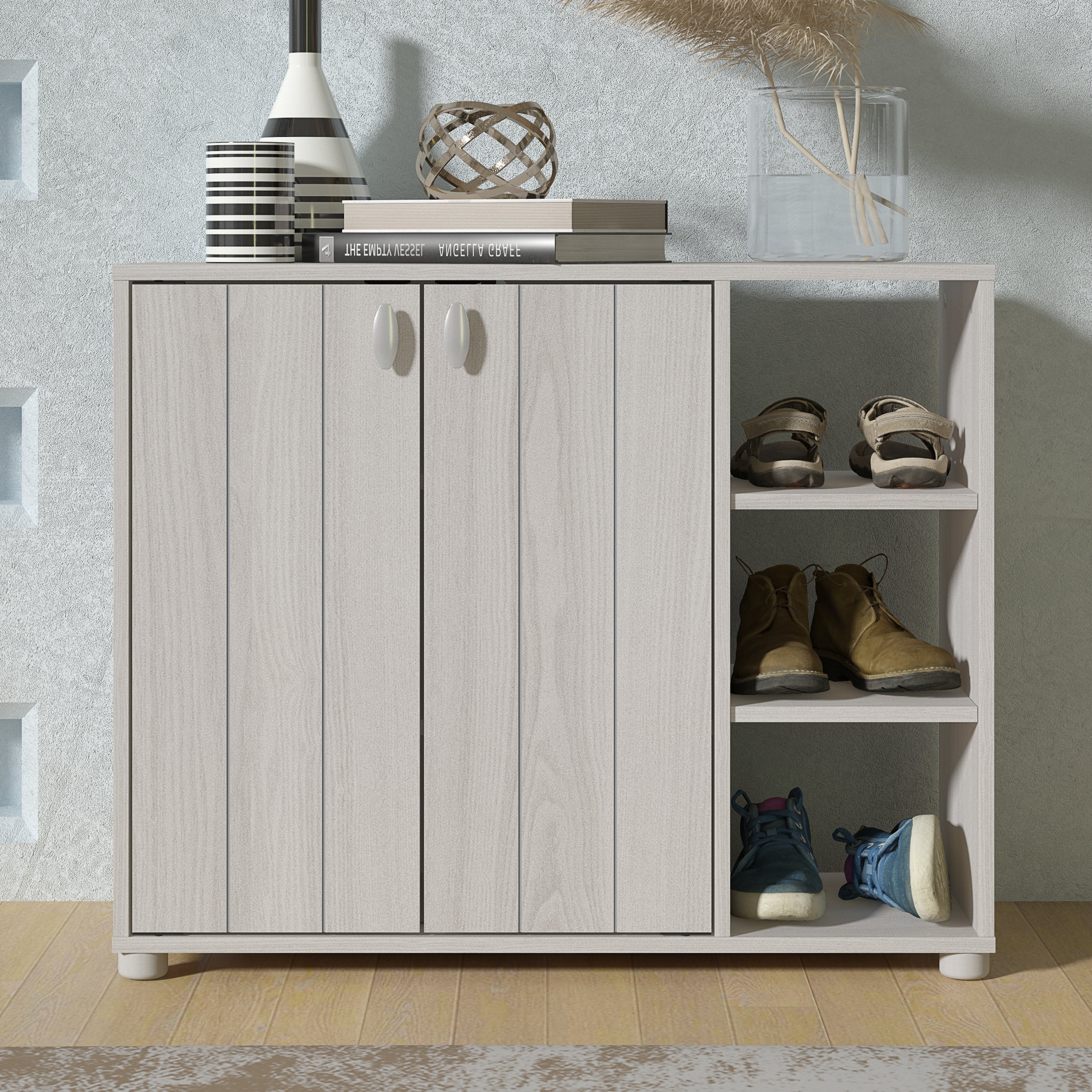 Bideford Shoe Cabinet Warm Grey Oak