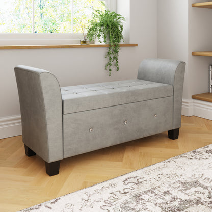 Verona Diamante Window Seat Grey Chenille