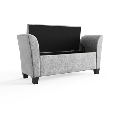 Verona Window Seat Grey Crushed Velvet