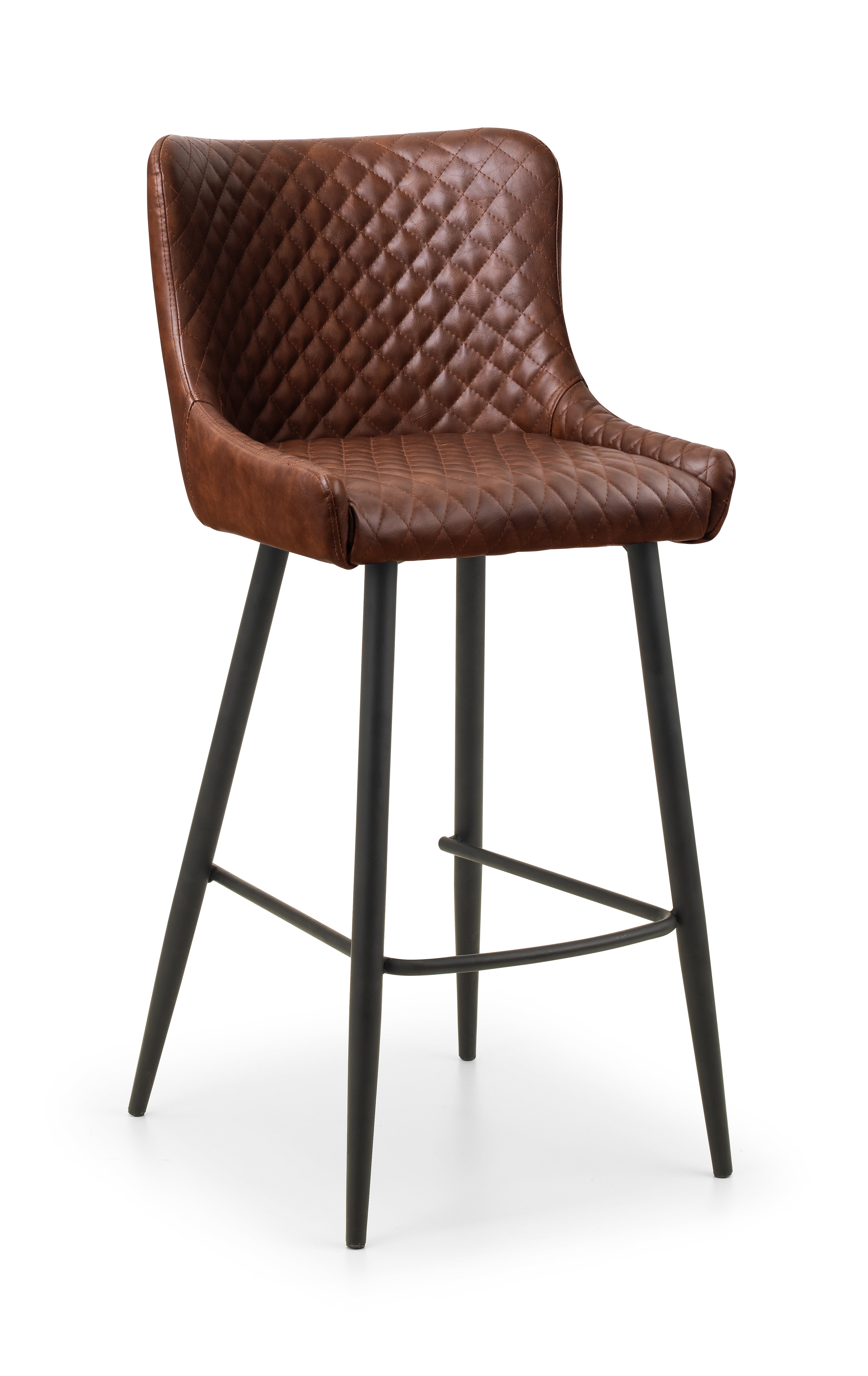 Luxe Faux Leather Barstool - Brown