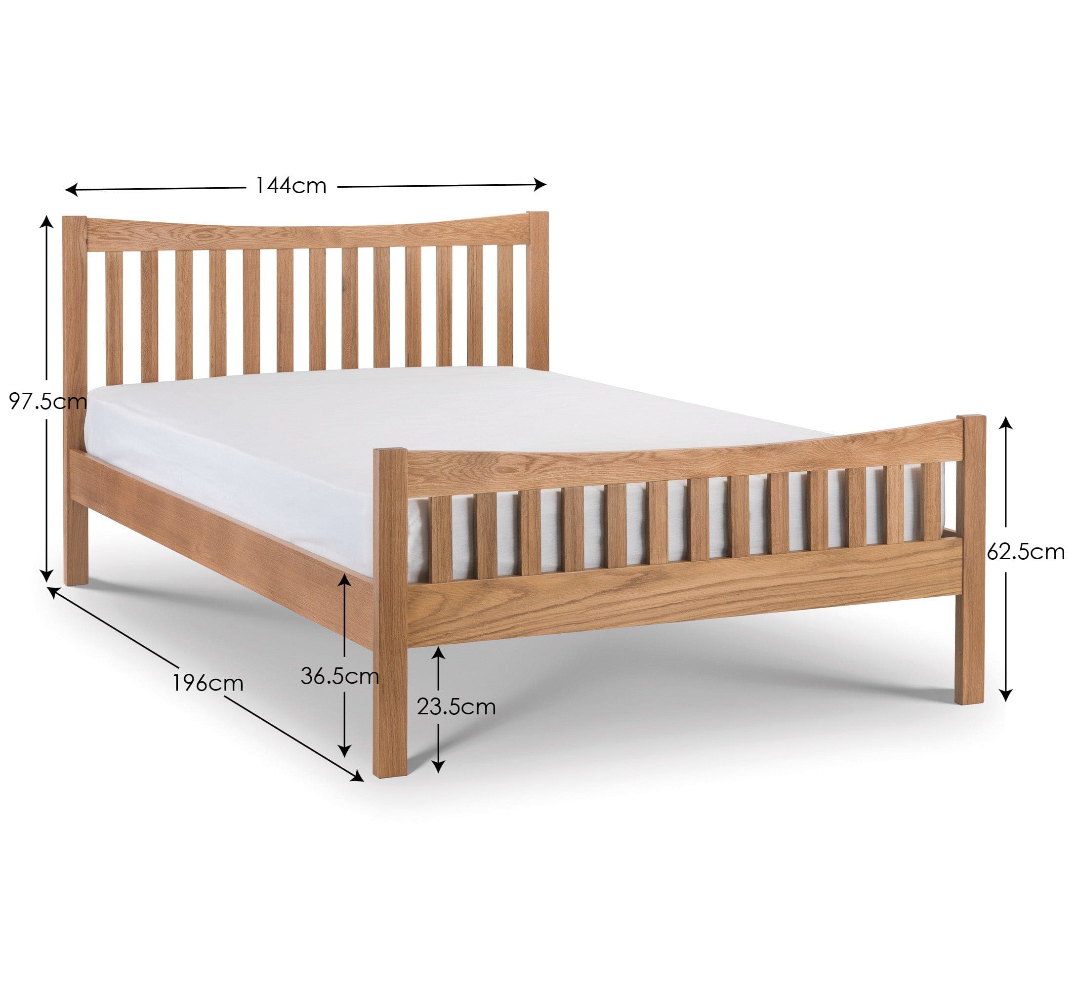 Bergamo Oak Bed - Wood - Natural Oak