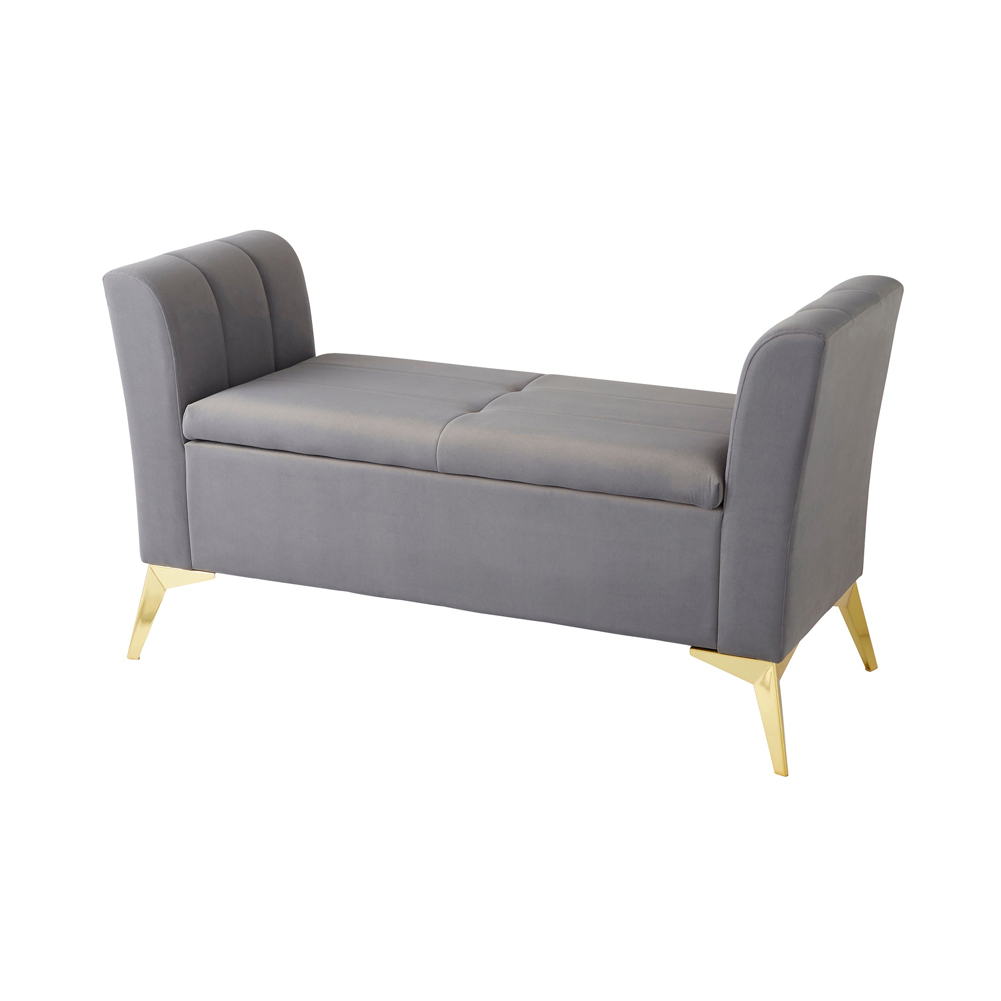 Pettine Ottoman Storage Bench Grey