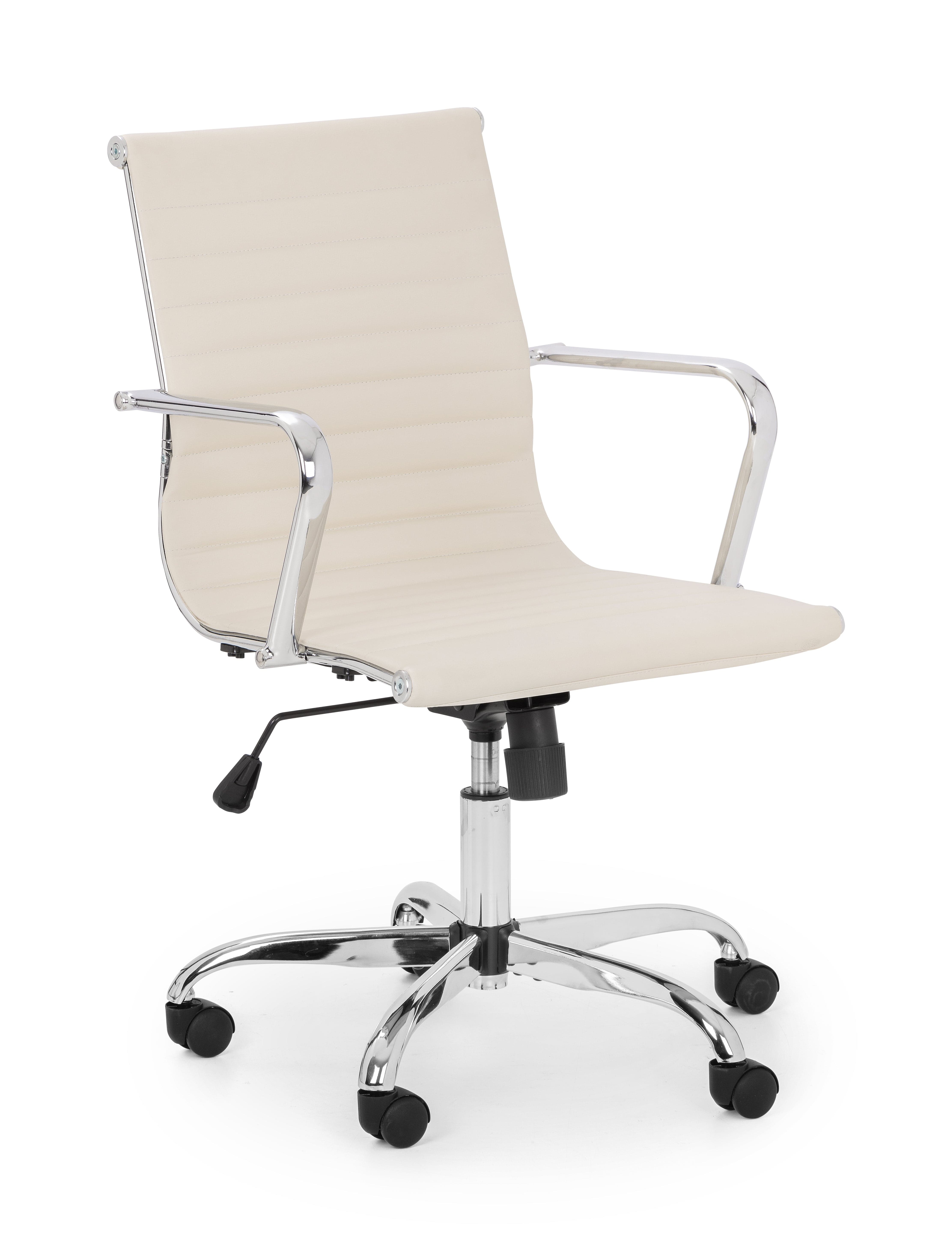 Julian Bowen Office Chair Gio Ivory & Chrome Office Chair Bed Kings