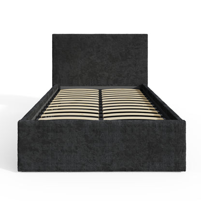 End Lift Ottoman Bed Frame- Black Crushed Velvet