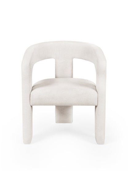 Elara Cream Chenille Upholstered  Chair