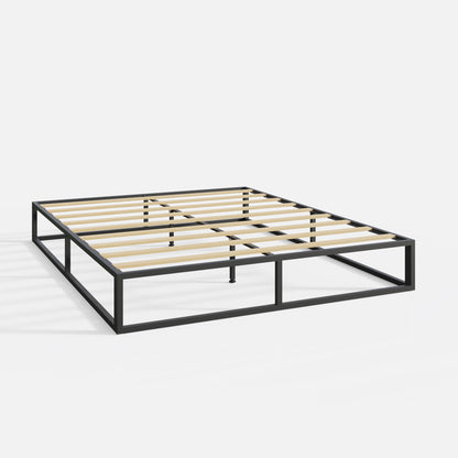 Platform Metal Bed Black