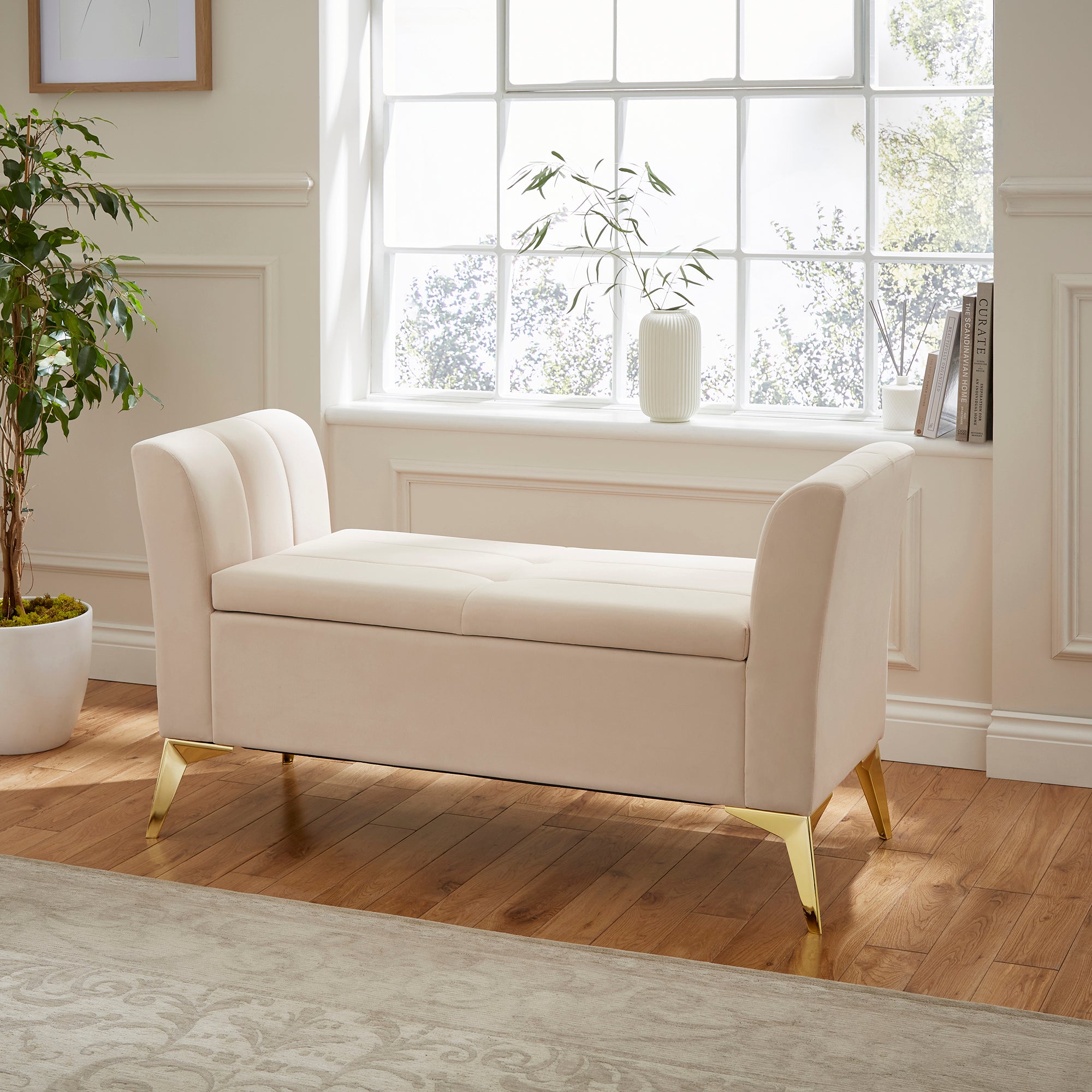 Pettine Ottoman Storage Bench Natural