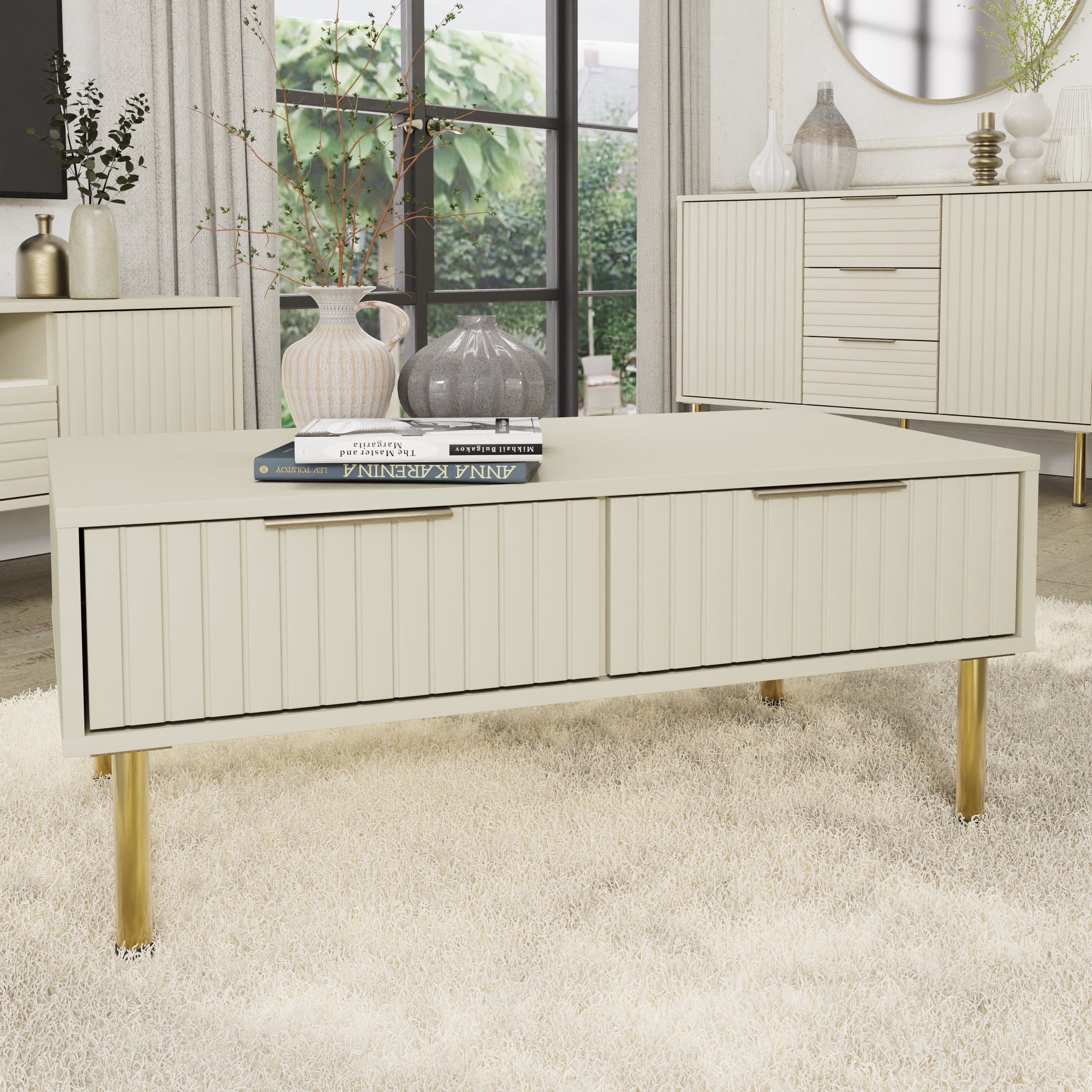 Nervata Coffee Table Ivory
