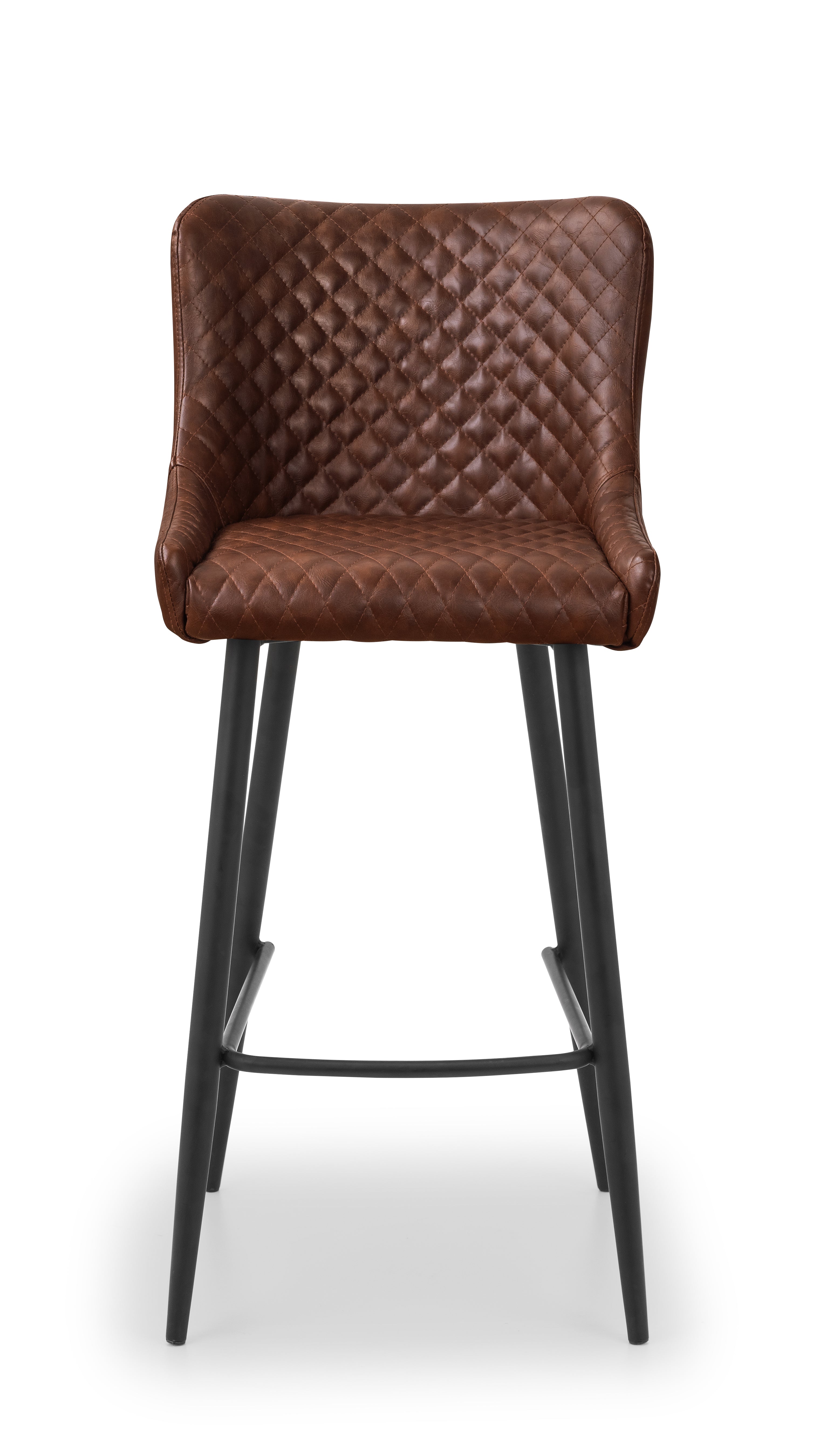 Luxe Faux Leather Barstool - Brown