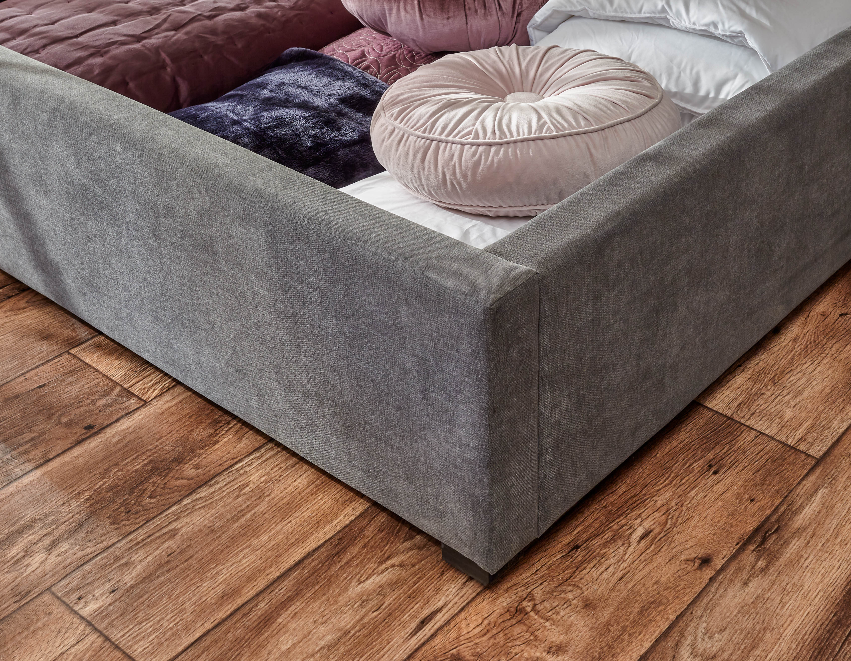 Dakota Ottoman Bed With Solid Base Grace Pewter