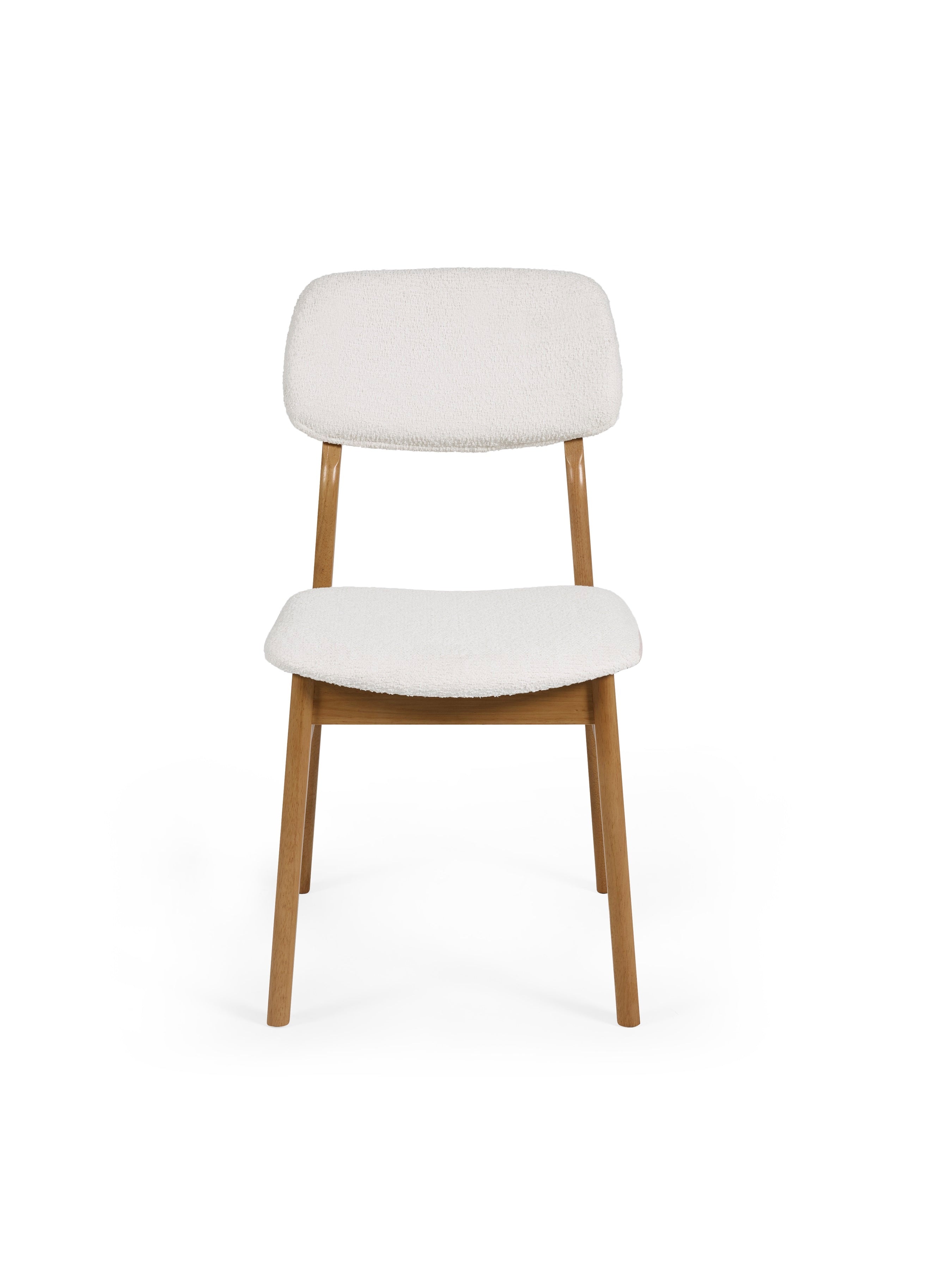 Theia White Boucle Upholstered Dining Chairs (Set of 2)