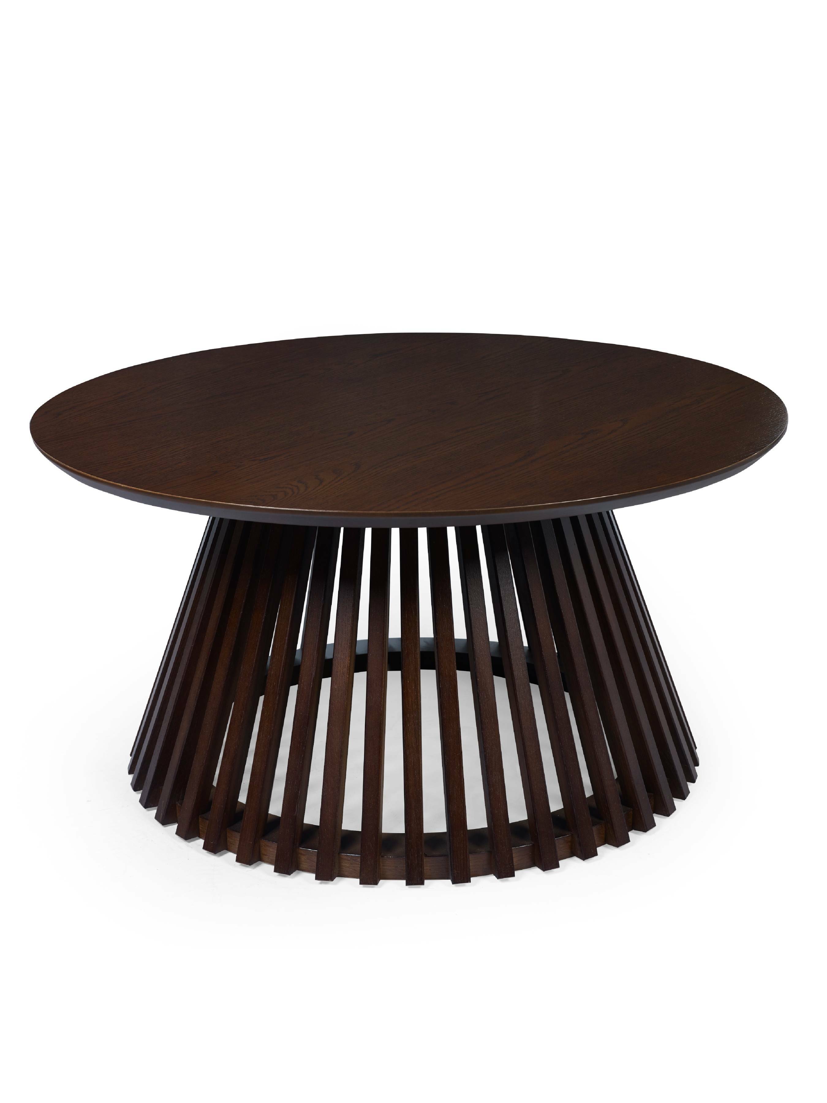 Ollie Dark Oak 80cm Round Coffee Table