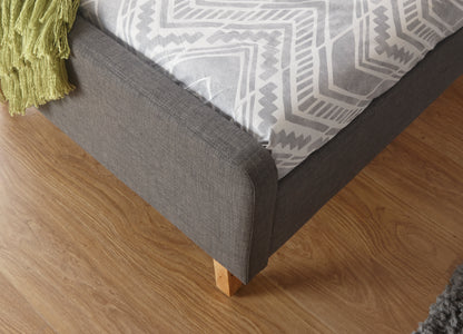 Ashbourne Fabric Upholstered Bed Grey